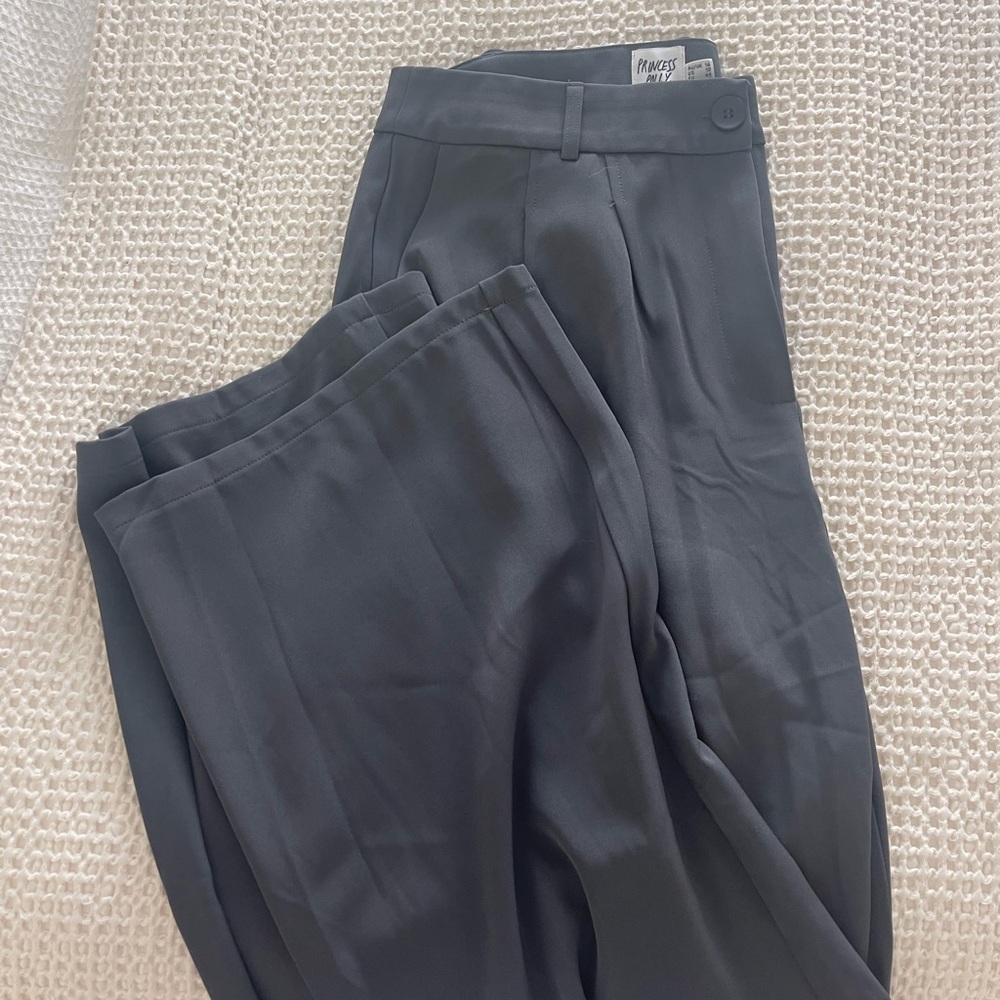 gray straight dress pant